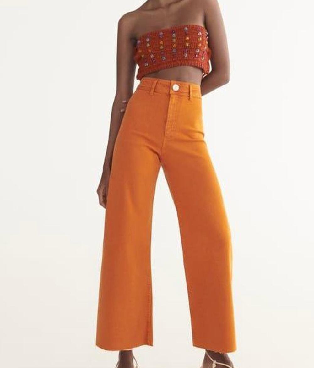 ZARA wide-leg 70's boho jeans size 2
